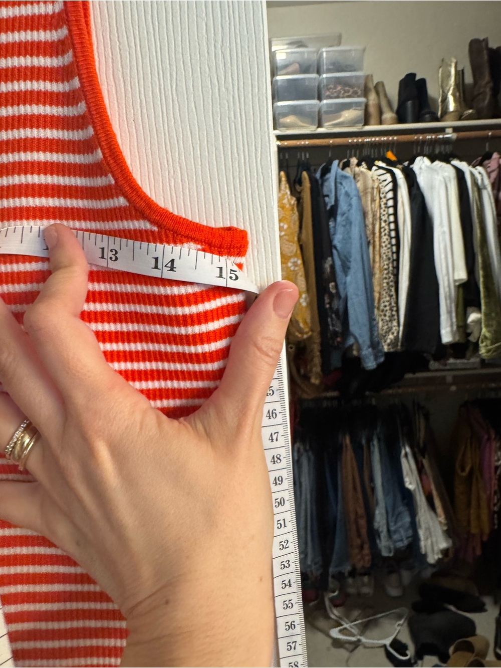Striped Red & White Ruffle-Hem Tank Top - Picture 2 of 2